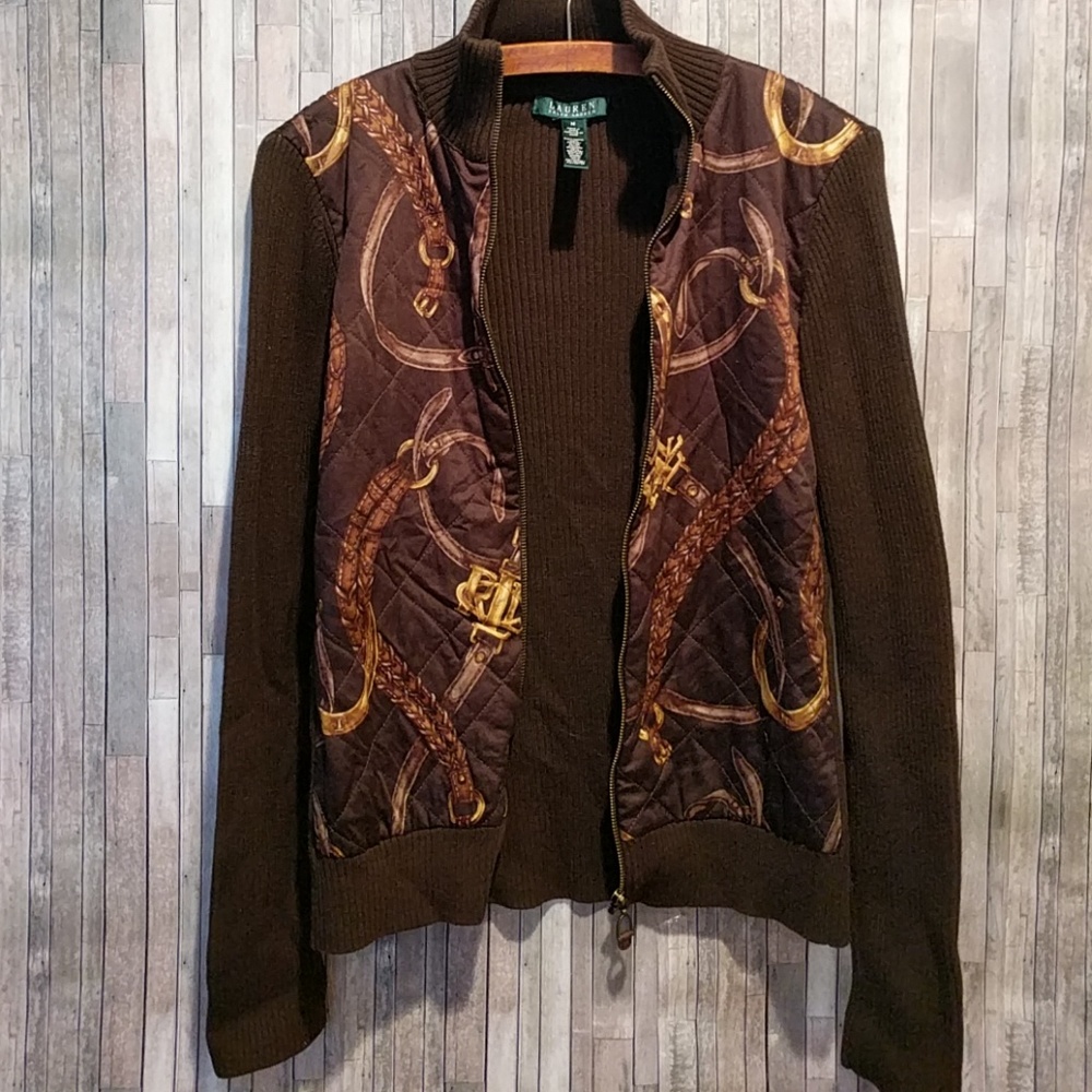 ❣️ Ralph Lauren Quilted Front Ribbed Knit Back